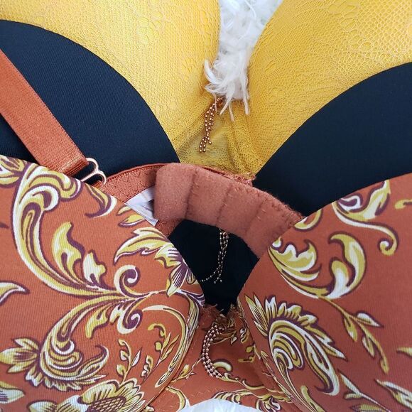 RACHEL ROY 34C Multicolor 3 Pack Perfect Coverage Pushup Sexy Bra - Picture 5 of 6